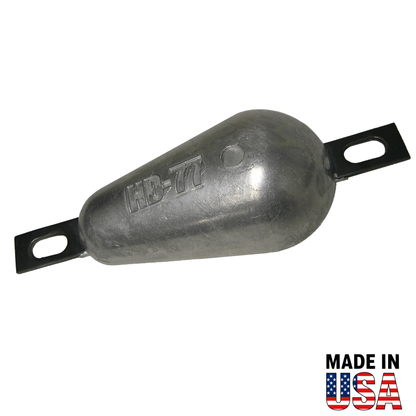 HD77A 0.9 kg Pear Strap Anode – Aluminum Sacrificial Hull Anode