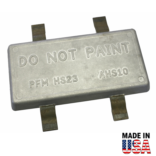 HS23A-S 10 lb Strap Anode with Steel Straps – Aluminum Sacrificial Hull Anode