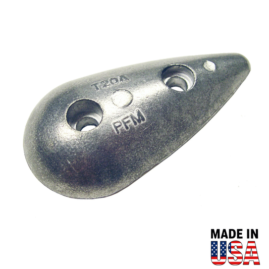 T20A Small Teardrop Hull Anode – Aluminum Sacrificial Hull Anode