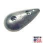 T20A Small Teardrop Hull Anode – Aluminum Sacrificial Hull Anode