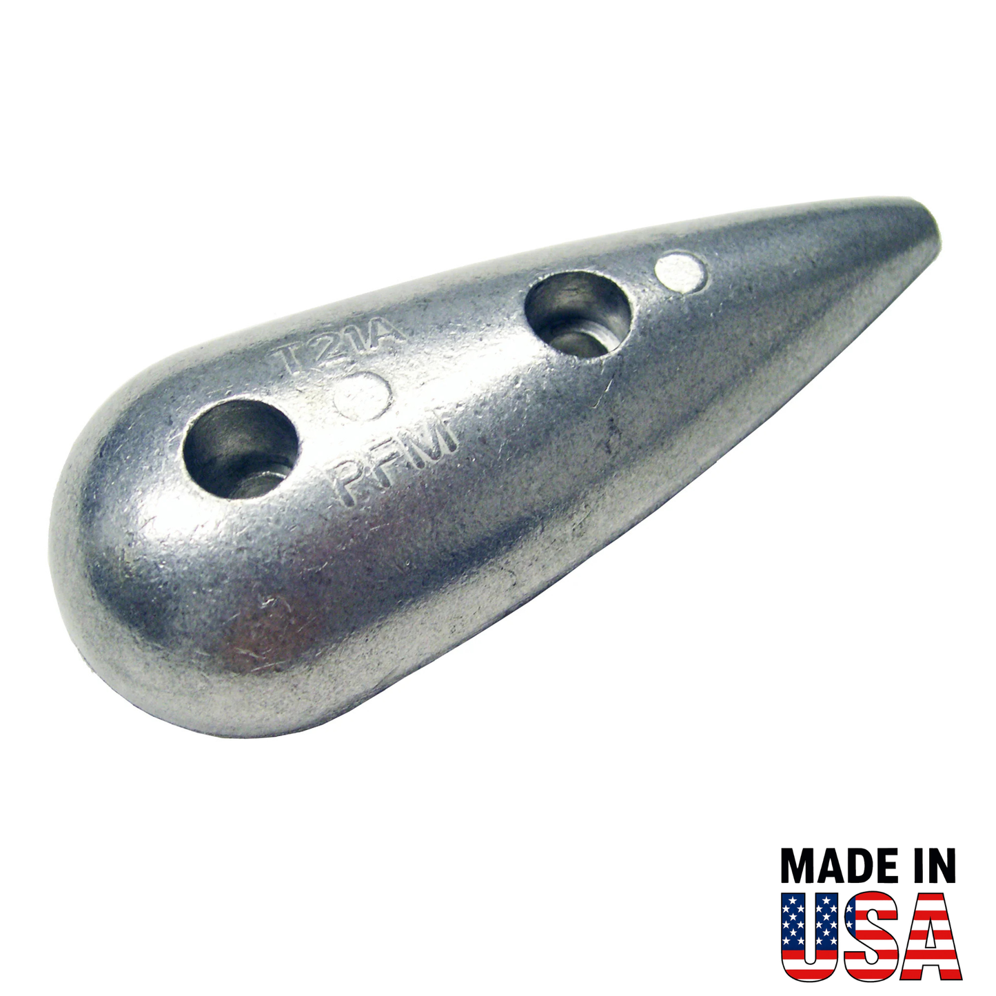 T21A Large Teardrop Hull Anode – Aluminum Sacrificial Hull Anode