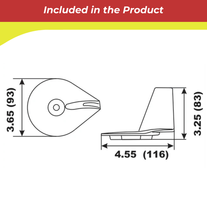 00380A for Mercury Trim Tab Anode 25–50hp — Replaces Mercury 822157T 2