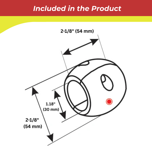 CM30A Metric Streamlined Shaft Anode – 30mm Aluminum Sacrificial Shaft Anode