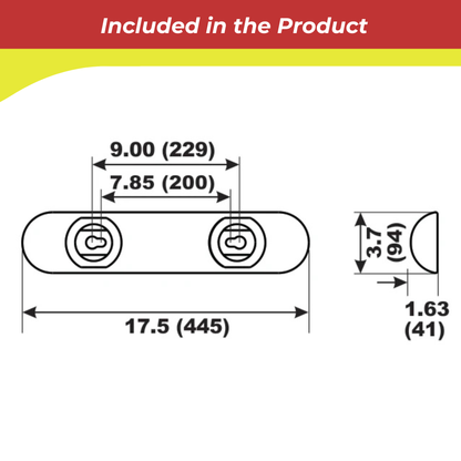 HD72BMA 2.5 kg Hull Anode – Aluminum Sacrificial Hull Anode