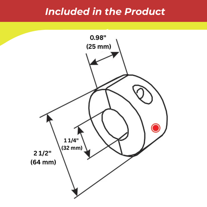 RCM25A Metric Reduced Clearance Collar Anode – 25mm Aluminum Shaft Anode
