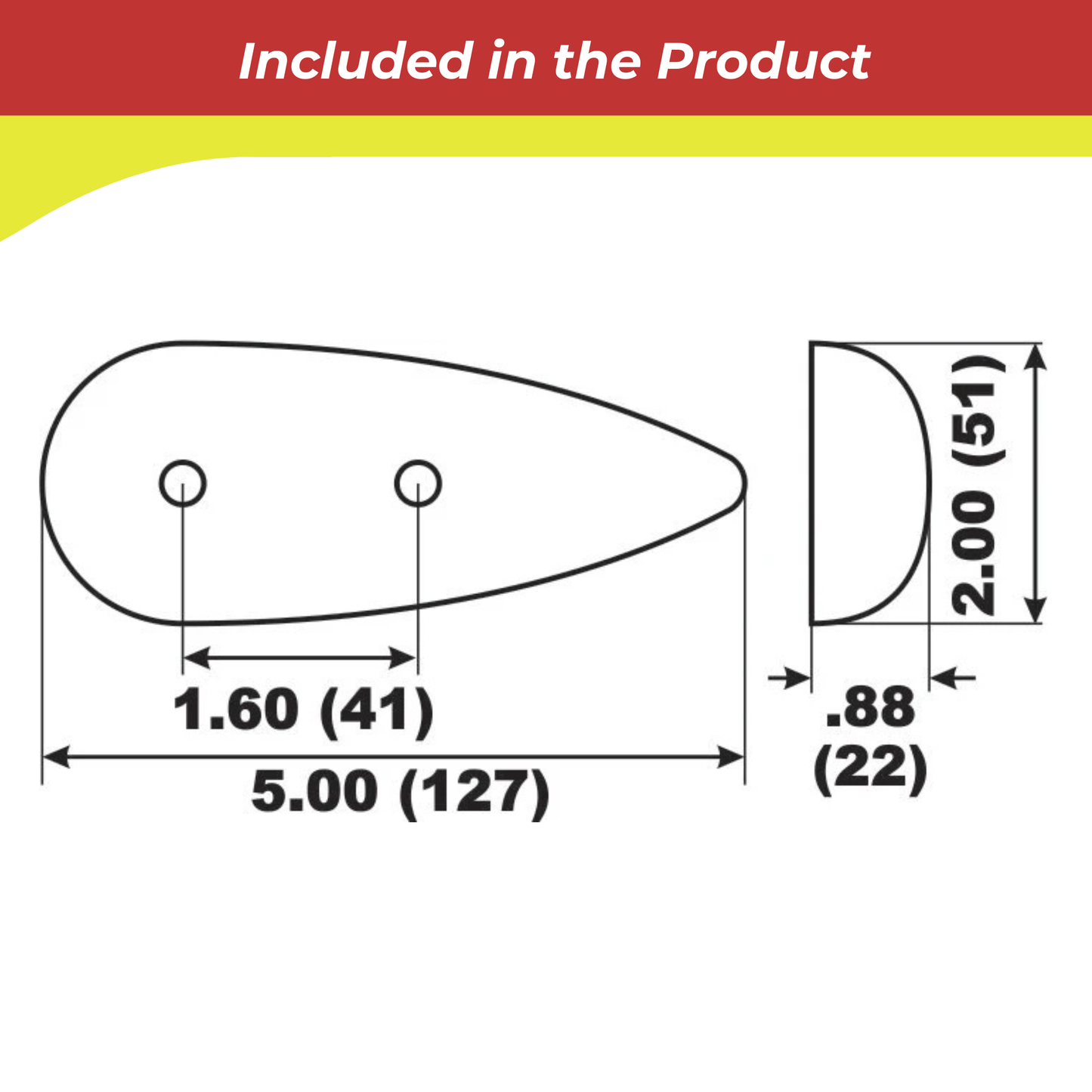 T21A Large Teardrop Hull Anode – Aluminum Sacrificial Hull Anode
