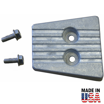 Metal 00156a mounting block with two screws on a white background, featuring 'Made in USA' text.