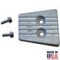 Metal 00156a mounting block with two screws on a white background, featuring 'Made in USA' text.