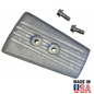 Metal 00157A with two screws on a white background, featuring 'Made in USA' text.