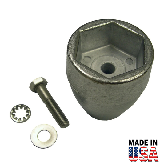 Metal 00163A with a bolt, washer, and locknut on a white background with 'Made in USA' text.