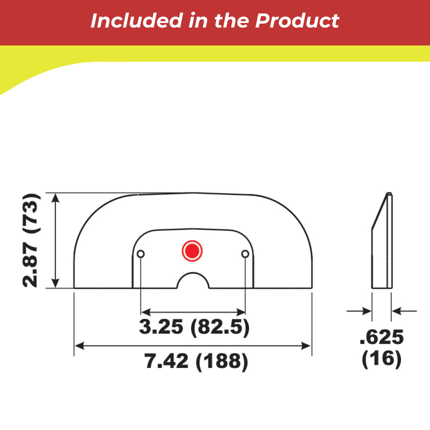 Technical drawing of a 00041A anode with dimensions labeled