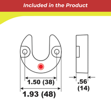 Technical drawing of a 00042A anode with dimensions on a white background