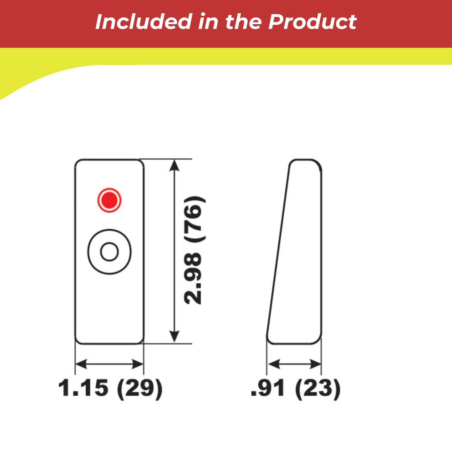 00051A anode Technical drawing of a product with dimensions labeled, including a red dot and measurements.