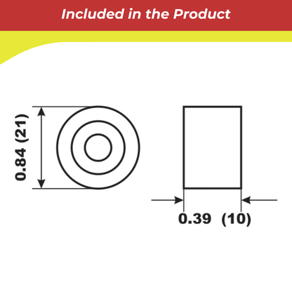 Technical drawing of a 00344a anode with dimensions on a white background.