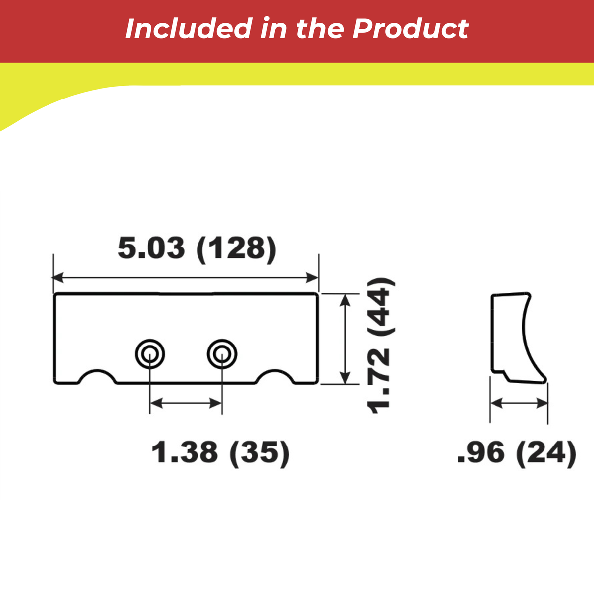 Technical drawing of a 00093a component with dimensions on a white background