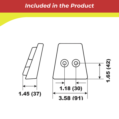 Technical drawing of a 00156a with dimensions on a white background.