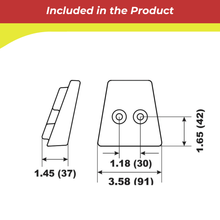 Technical drawing of a 00156a with dimensions on a white background.