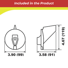 Technical drawing of a 00180a anode component with dimensions on a white background.