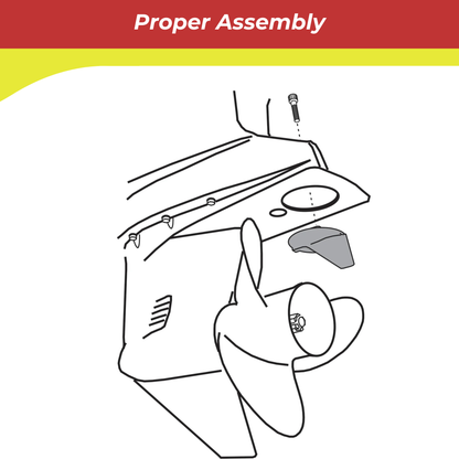 Diagram of proper 00180a anode assembly with a red and yellow border
