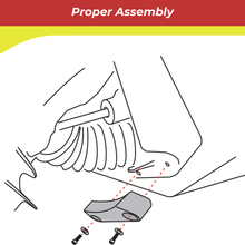 Diagram showing proper assembly of a mechanical 00219a with text 'Proper Assembly' at the top.