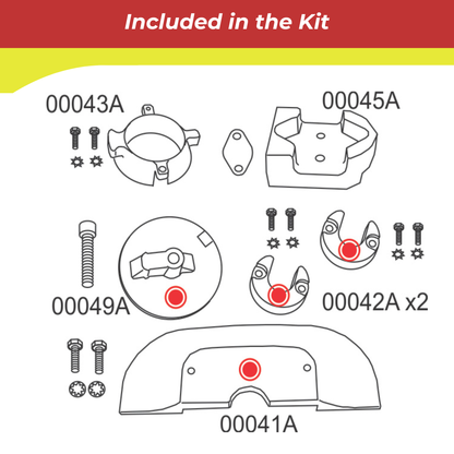 Diagram of parts included in a 10059a kit with labels and illustrations.