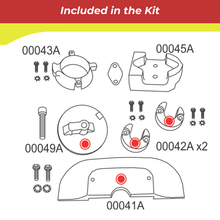 Diagram of parts included in a 10059a kit with labels and illustrations.