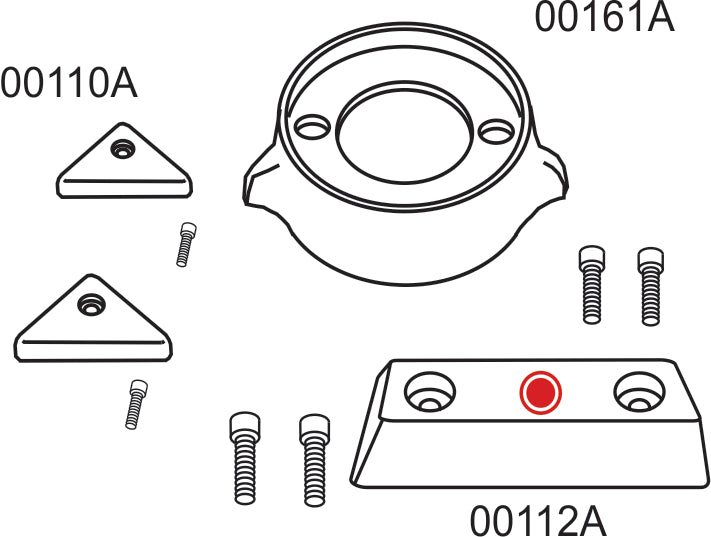 10276AE Complete Anode Kit for Volvo Penta 290 Outdrive — Export Version