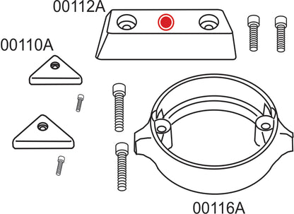 10277AE Complete Anode Kit for Volvo Penta 290 Duo Prop — Export Version