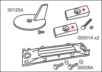 10470A Complete Anode Kit for Honda 40–50 HP Outboards